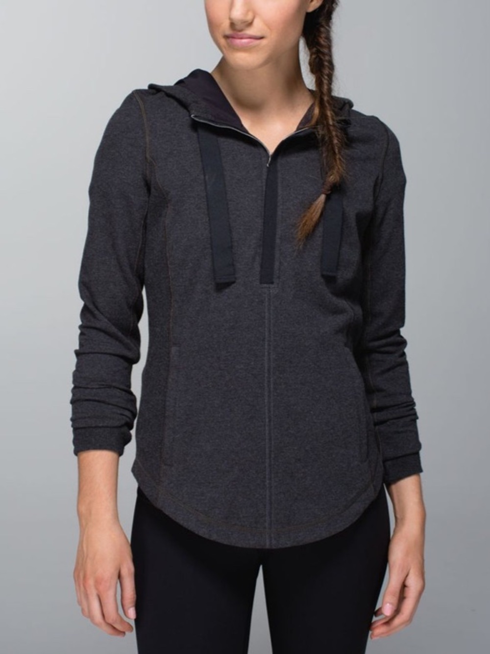 Lululemon Post Sweat Pullover Heathered Black 8 hoodie